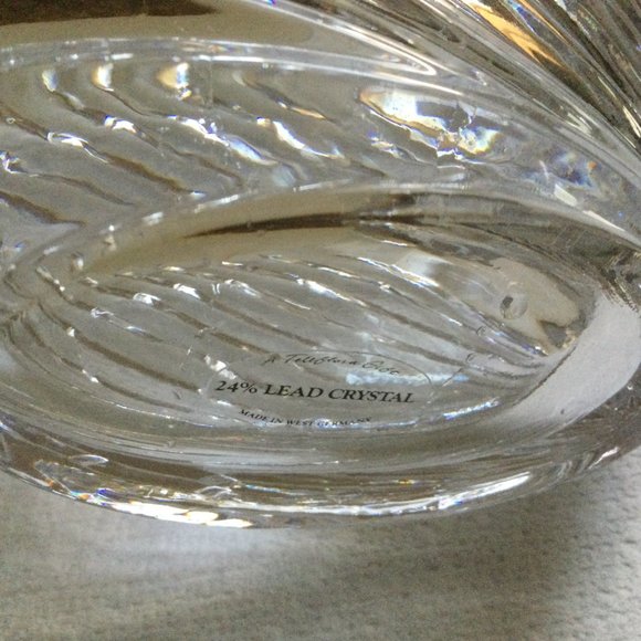 Vintage 24% lead Crystal swan bowl vase figurine Teleflora gift west Germany - Picture 7 of 7